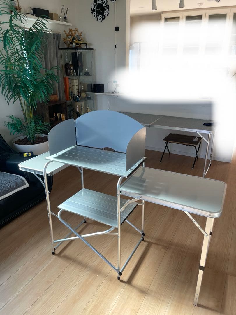 未使用品！　アルミ製折りたたみテーブルチェアセット