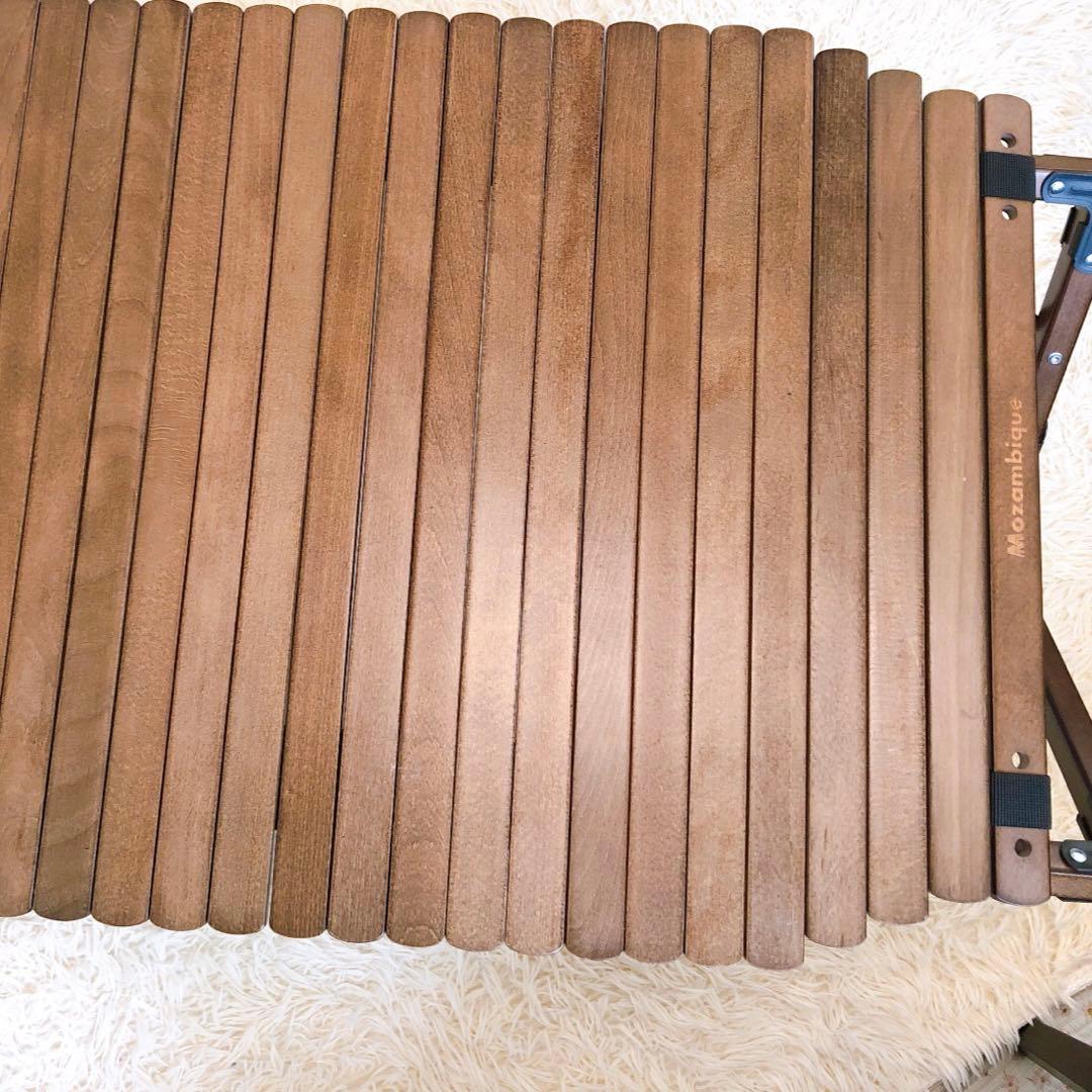 【美品】廃盤　旧ロゴ　モザンビーク　ロールウッドテーブル　ブラウン