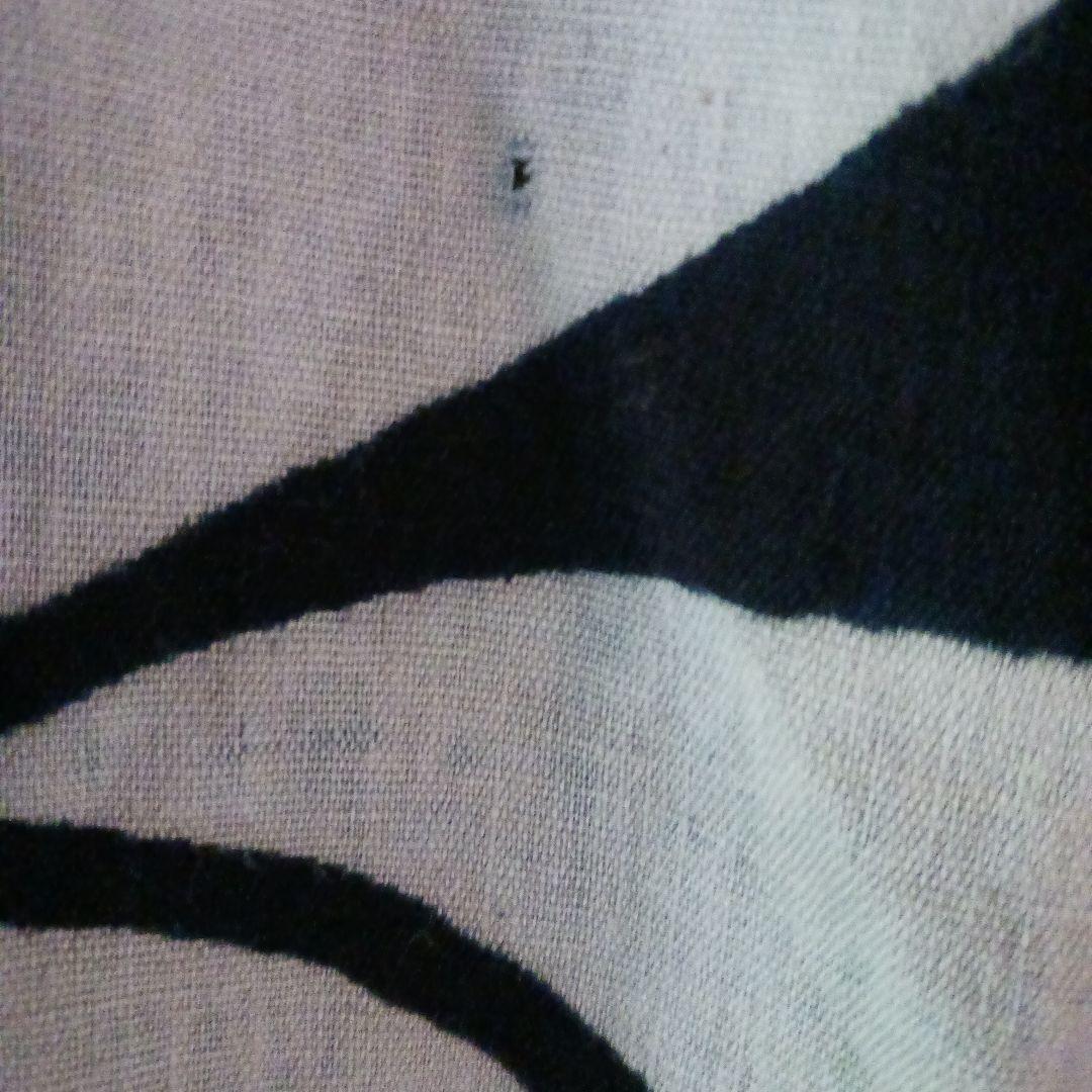 古布　夜着　綿　藍染　筒描き　家紋　鶴松　一枚