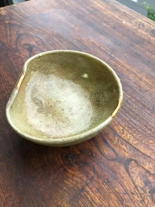 ◆137◆　江戸時代　古黄瀬戸盃　骨董品　発掘品　ぐい吞み ,希少