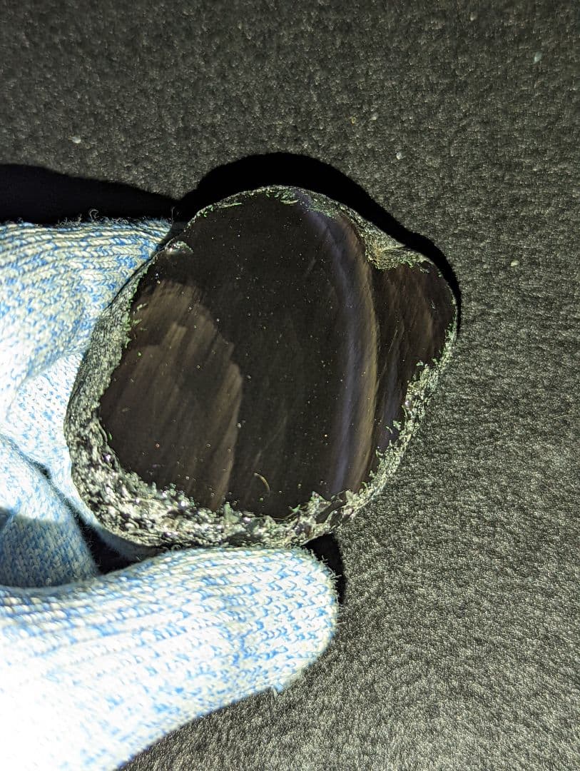 【研磨品】十勝石玲瓏　北海道産レインボーオブシディアン