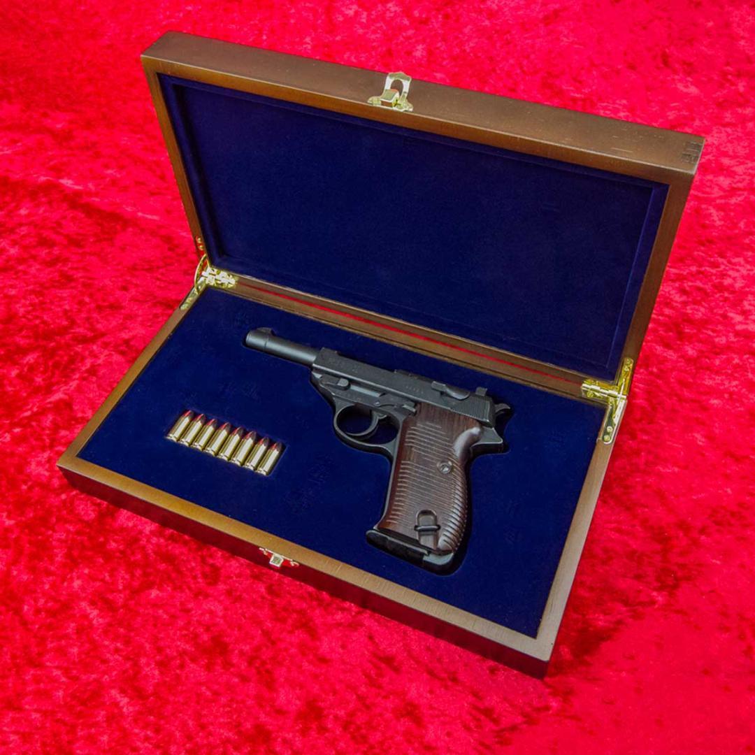 ワルサー P38 専用 高級木製化粧箱 GUNケース (Blue)