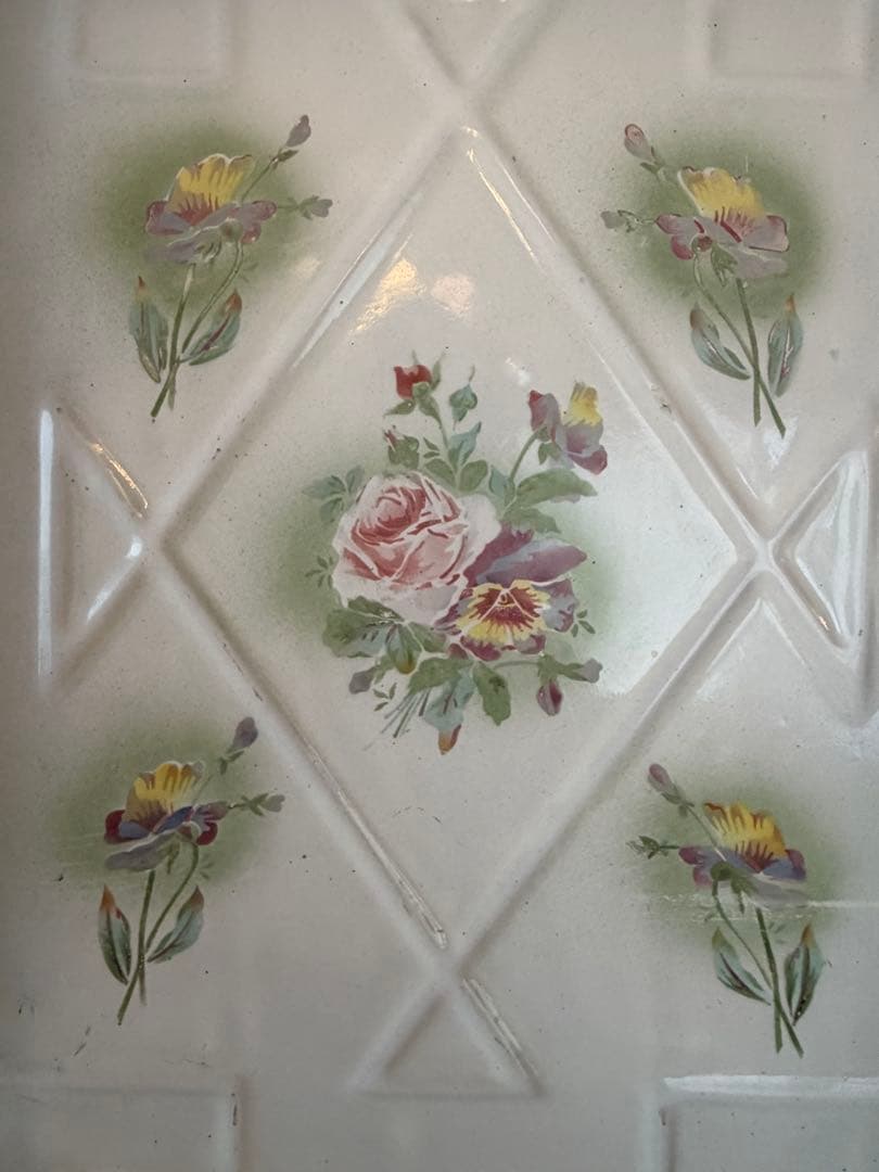 フランス　アンティーク　JAPYホーロー　 レードルラック　薔薇とパンジー