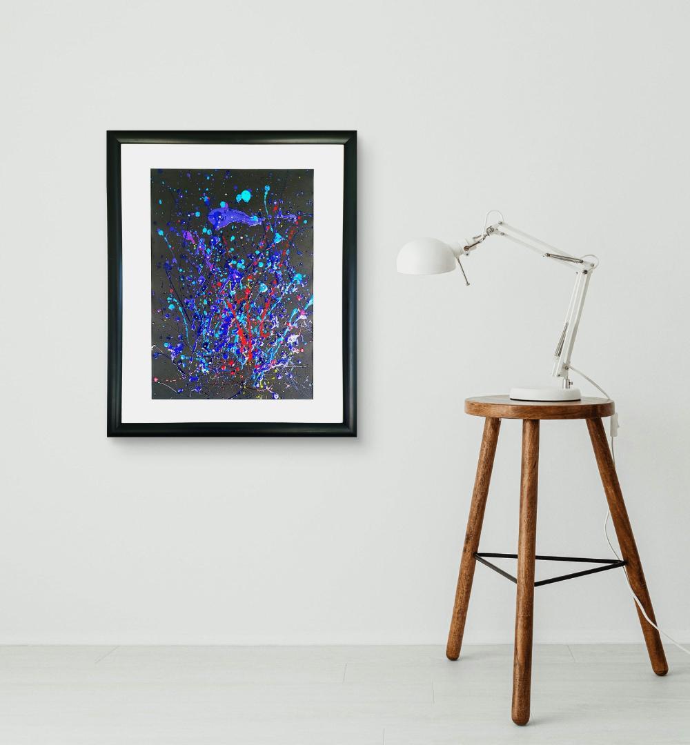 美しき破裂 / 抽象画 53×44㎝ 額縁セット 原画1点のみ モダンアート