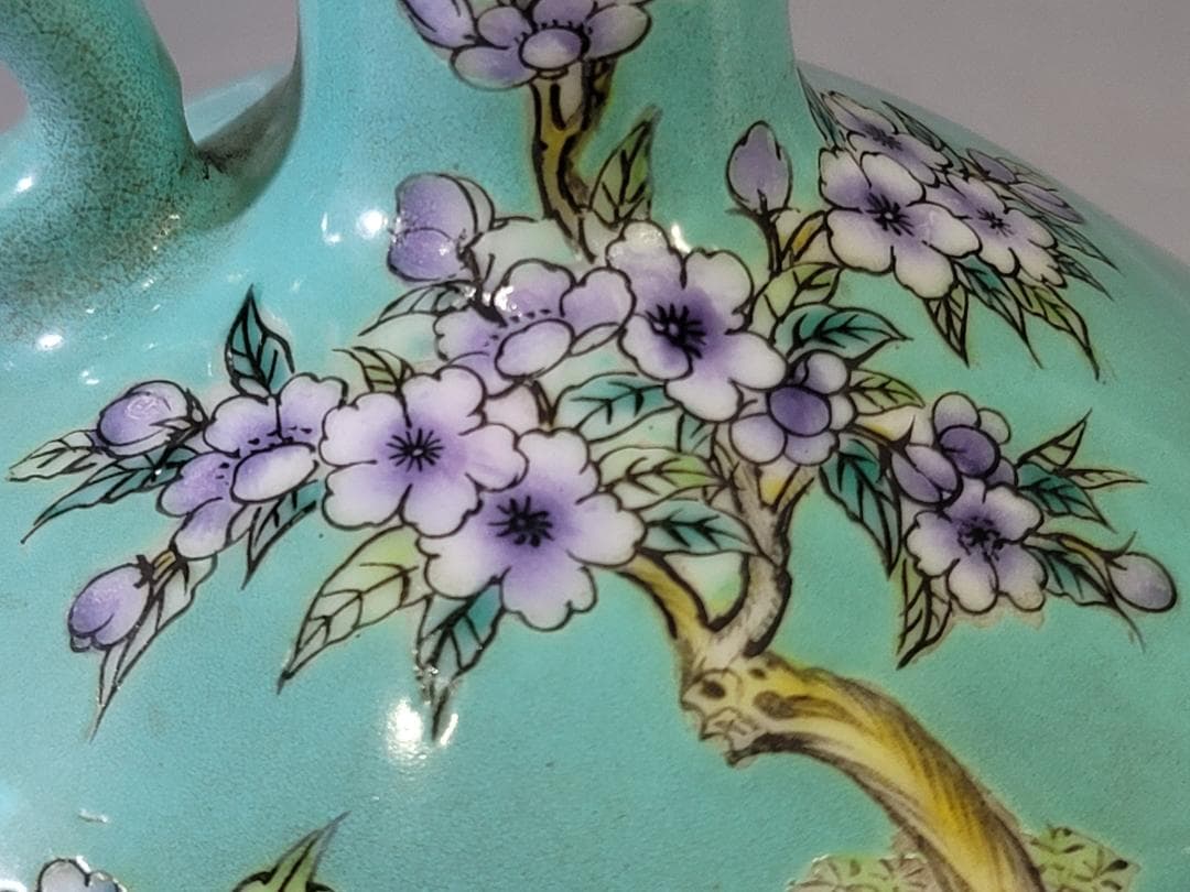 中国 色絵花模様 瓶 DT719