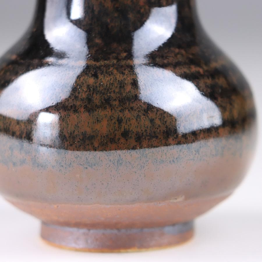 Y3338-6 茶道具 山口茂 鶴首茶入 共箱・仕覆　　よ