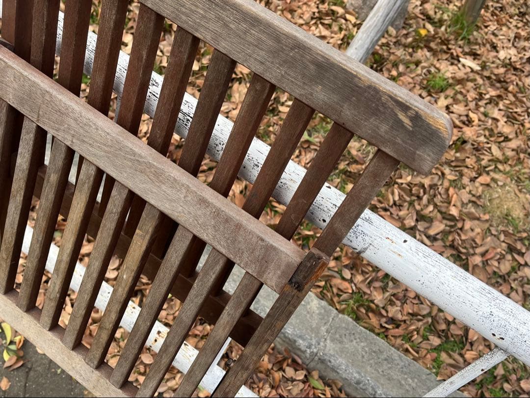 c）ヴィンテージ・ポピュラー折りたたみチェア 木製折りたたみチェア ブラウン