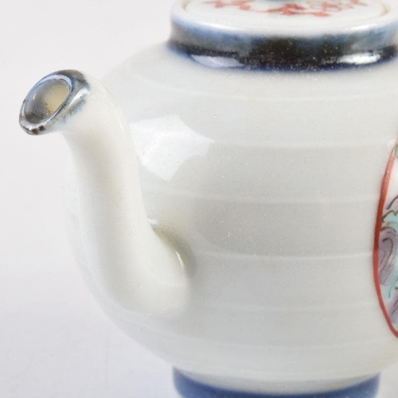 平安　丹祐造　色絵　山水人物文　水滴　共箱　V　8798