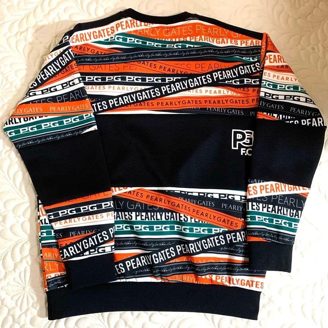 【極美品】パーリーゲイツ 鹿の子ダンボール ロゴリボン柄 長袖スウェット　PGG