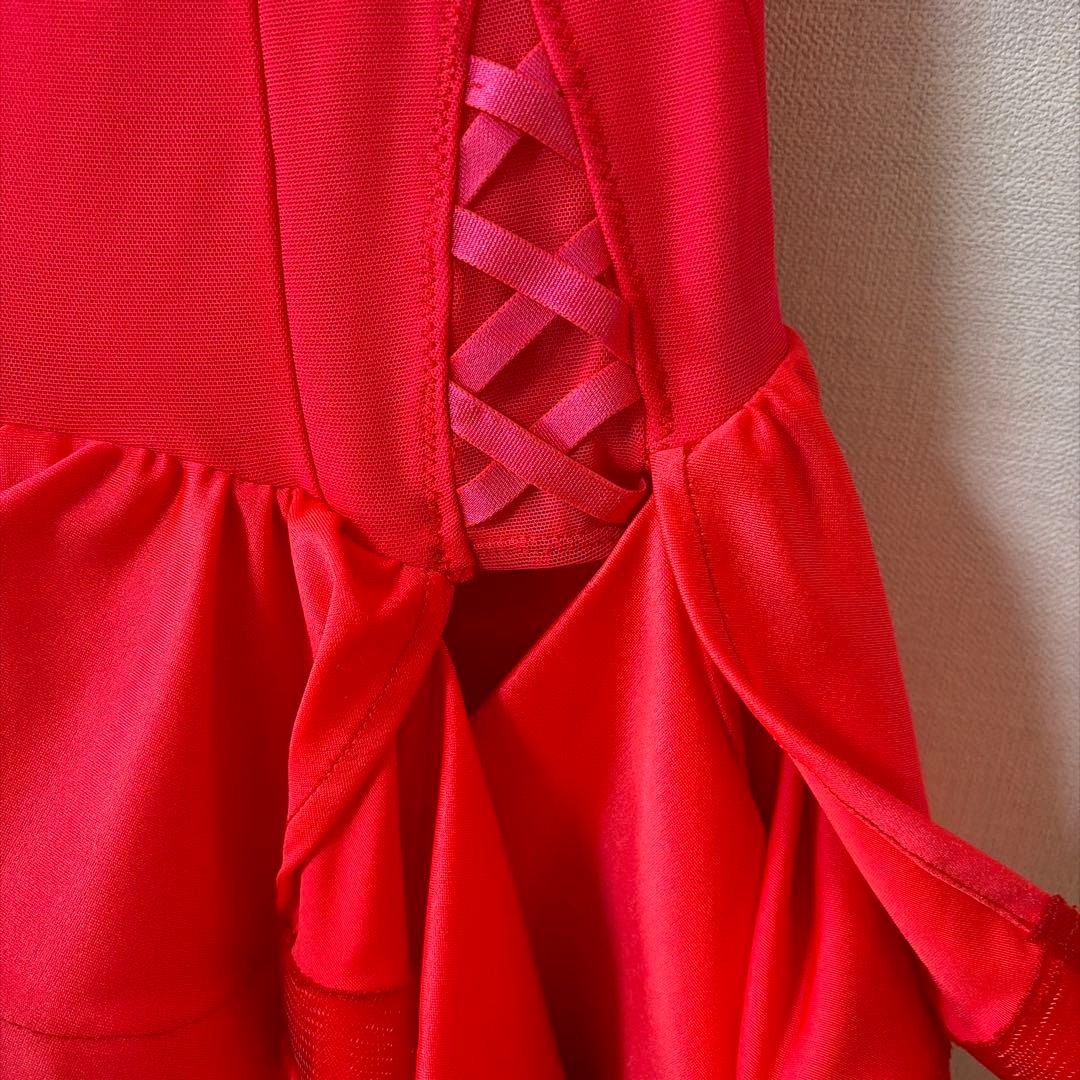 ピンク系オレンジ 社交ダンスドレス　ラテンドレス