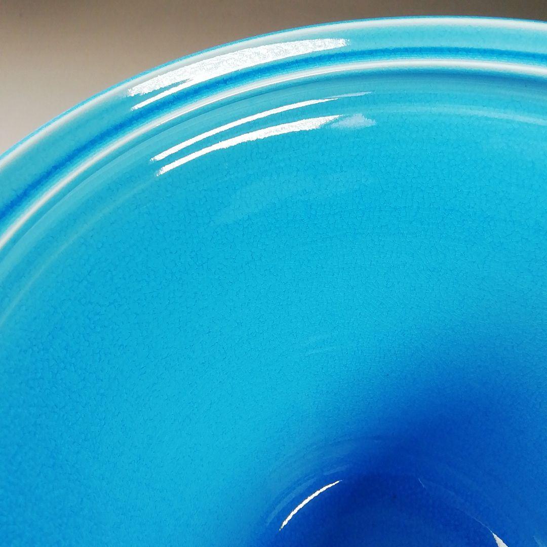 Ｔ７４２　水指　『浅黄交趾　末広』『御室窯』　共箱　茶道具