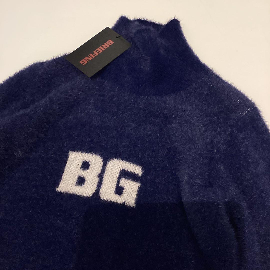 BRIEFING 新品　CL WS SHAGGY LOGO KNIT ネイビー