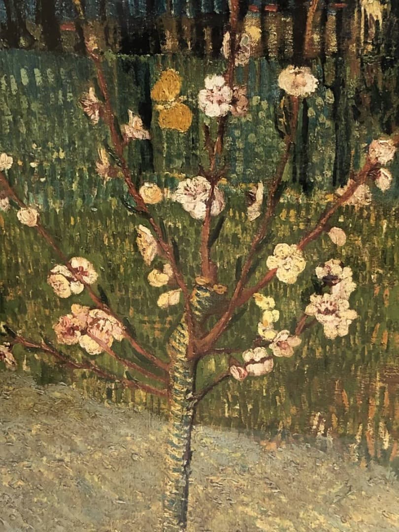 イタリア製　ゴッホ『花咲くアーモンドの木』　額絵　絵画　アート　パネル　壁掛け