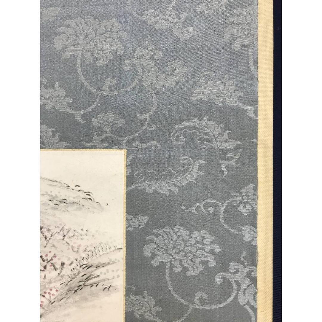 真作/田能村直入/桃林山水図/色紙サイズ/掛軸/名家伝来/AK-662