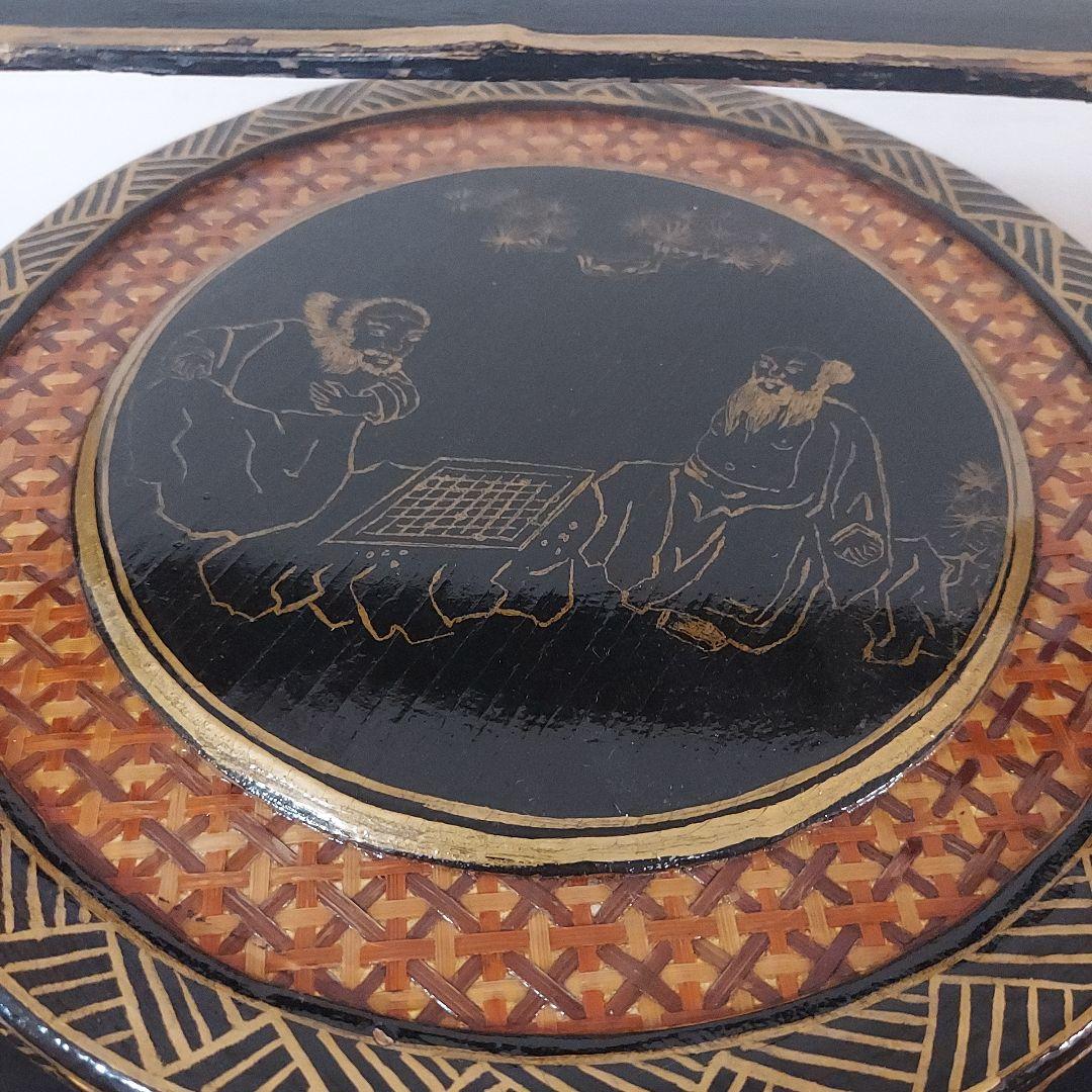 【超希少】竹　3段　漆塗　中国　骨董品　アンティーク