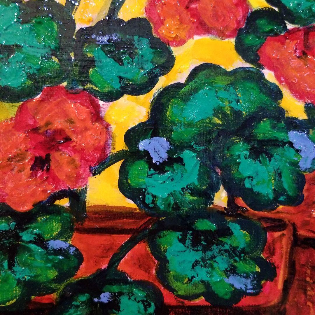 油絵　専用　ならんだゼラニウム