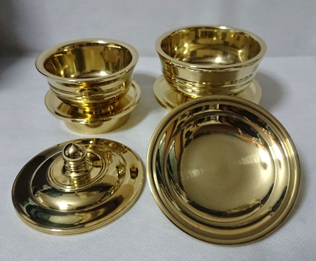 ✶金属工芸品✶塗香器／洒水器 二器セット 真鍮製 京都製 仏具・法具・仏教・密教