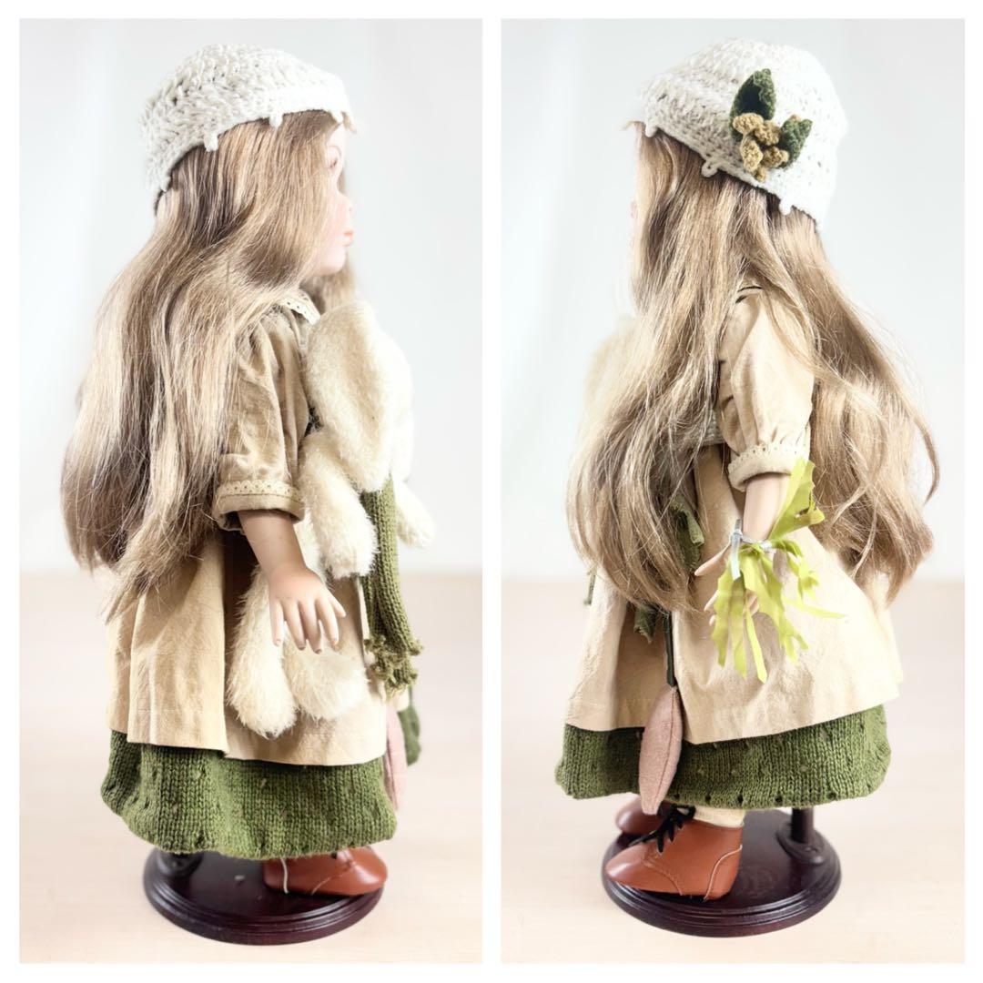 ビスクドール 身長約46cm うさぎを持った女の子