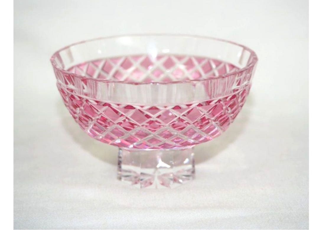 送料無料　薩摩切子　ぐい呑み/盃　作家物　共箱　検/江戸切子薩摩切子