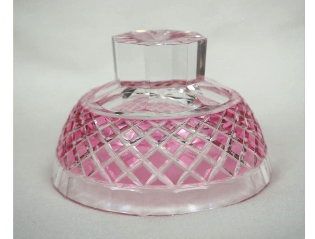 送料無料　薩摩切子　ぐい呑み/盃　作家物　共箱　検/江戸切子薩摩切子