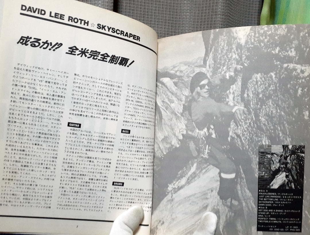 「DAVID LEE ROTH」SKYSCRAPER バンドスコア　超レア♪