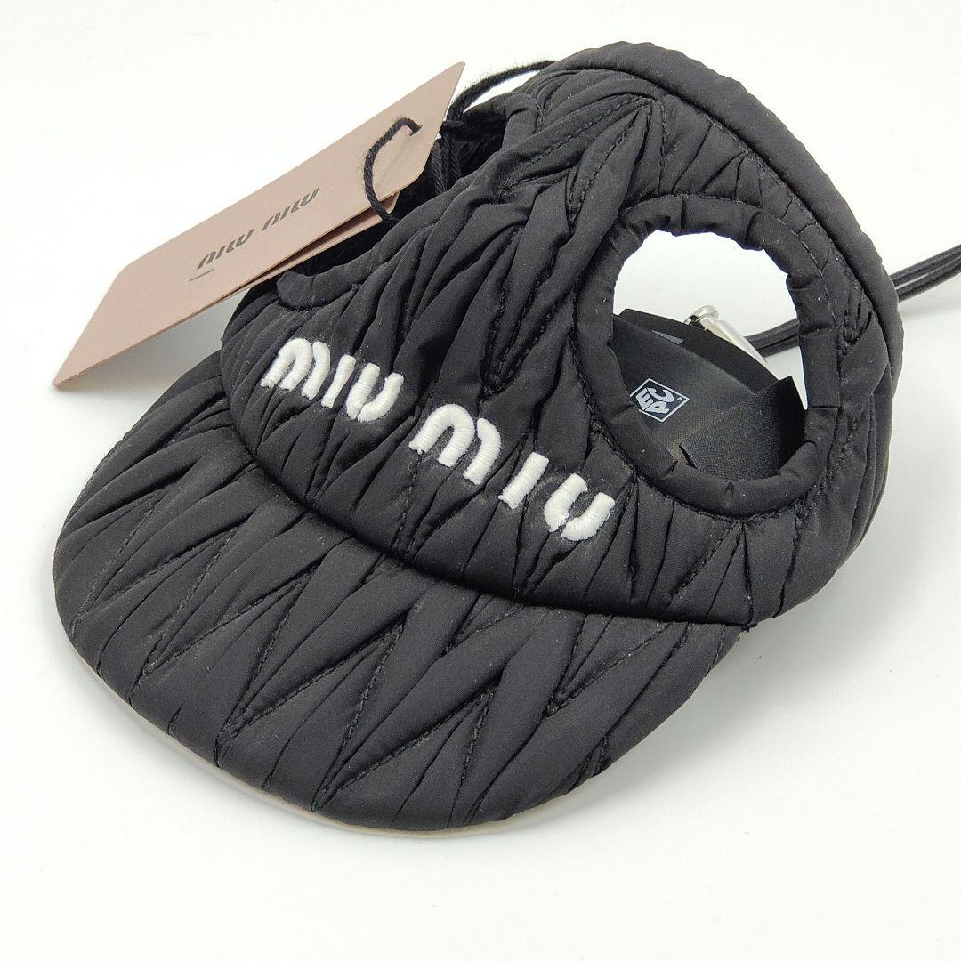 【激カワ】【miumiu】犬用 帽子ドッグキャップ ハット サンバイザー 黒