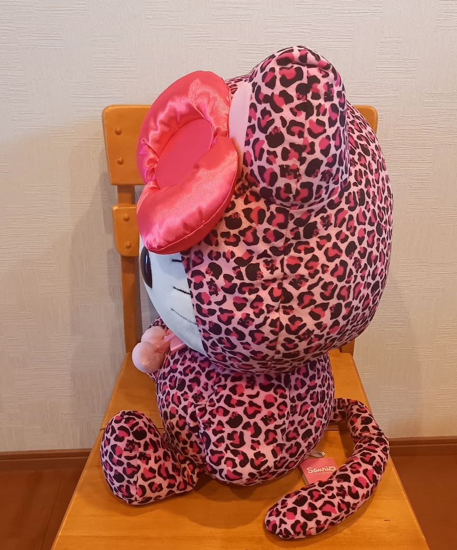 希少　ハローキティ　ぬいぐるみ　2008年　ヒョウ柄　ピンク　特大　2L　新品