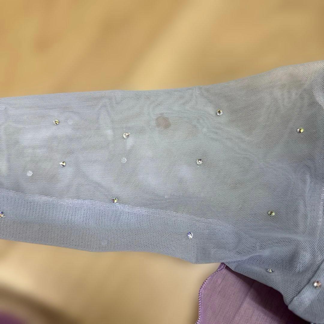 6313★白樺ドレス★M 紫 スワロミックス スタンダードドレス 社交ダンス