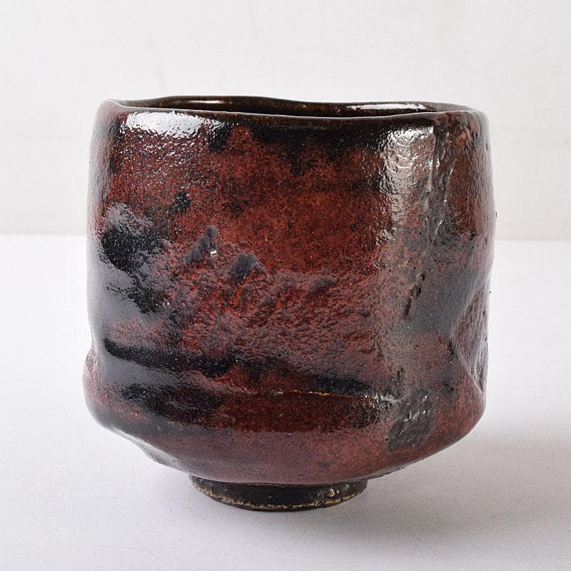 Gojyo 茶道具　楽吉左衛門作　黒楽筒茶碗　仕覆付　共箱　M　R8725