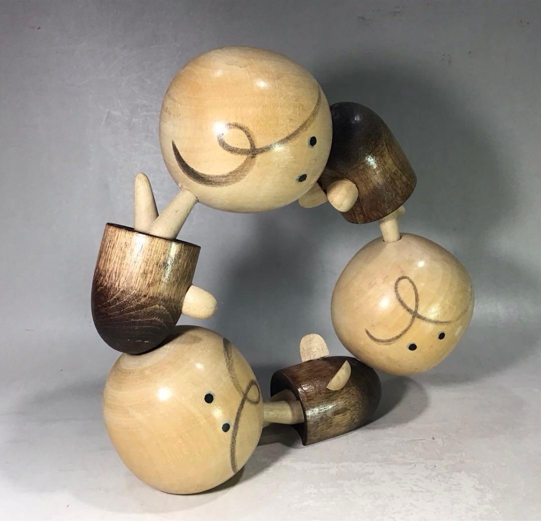 昭和レトロ 遊ぶ天使 創作こけし 人形 モダン アート 郷土玩具 作家 こけし