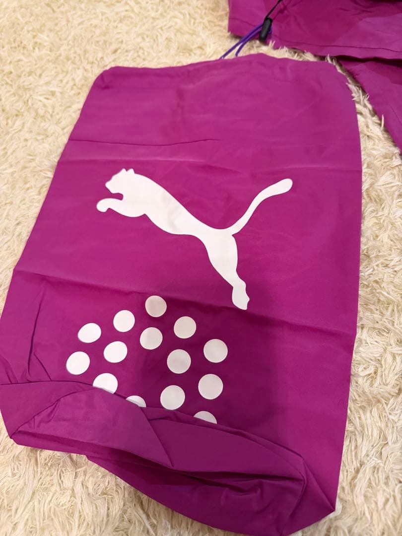新品未使用PUMA レディース レインスーツ Oサイズ パープルセット