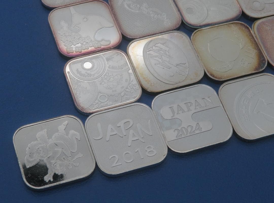 1055.純銀メダル銘純銀メダル17枚まとめ74.05g銀メダルミントだし造幣局