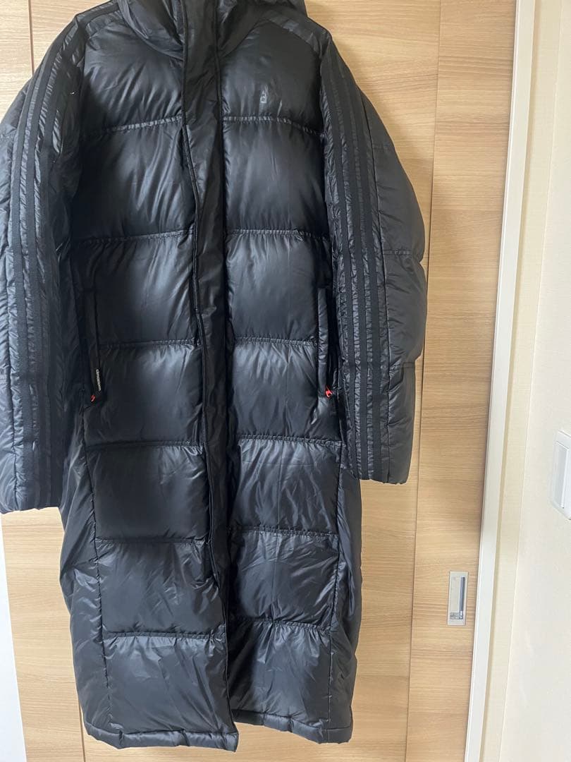 アディダス ベンチコート Mブラック ダウン ロング丈 フーディー