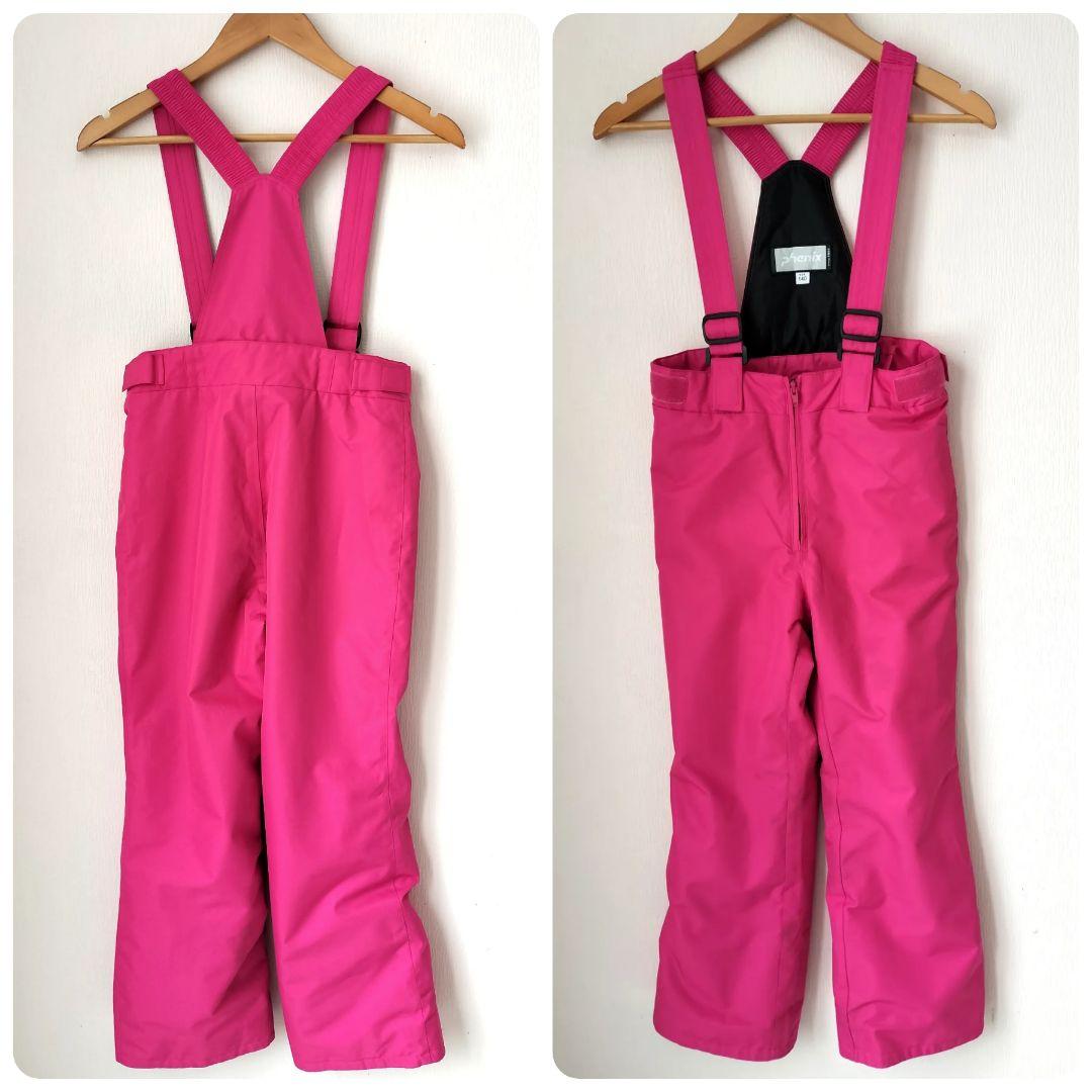 美品 Phenixスキーウェア 女の子 上下 140 130 雪結晶☆紺ピンク
