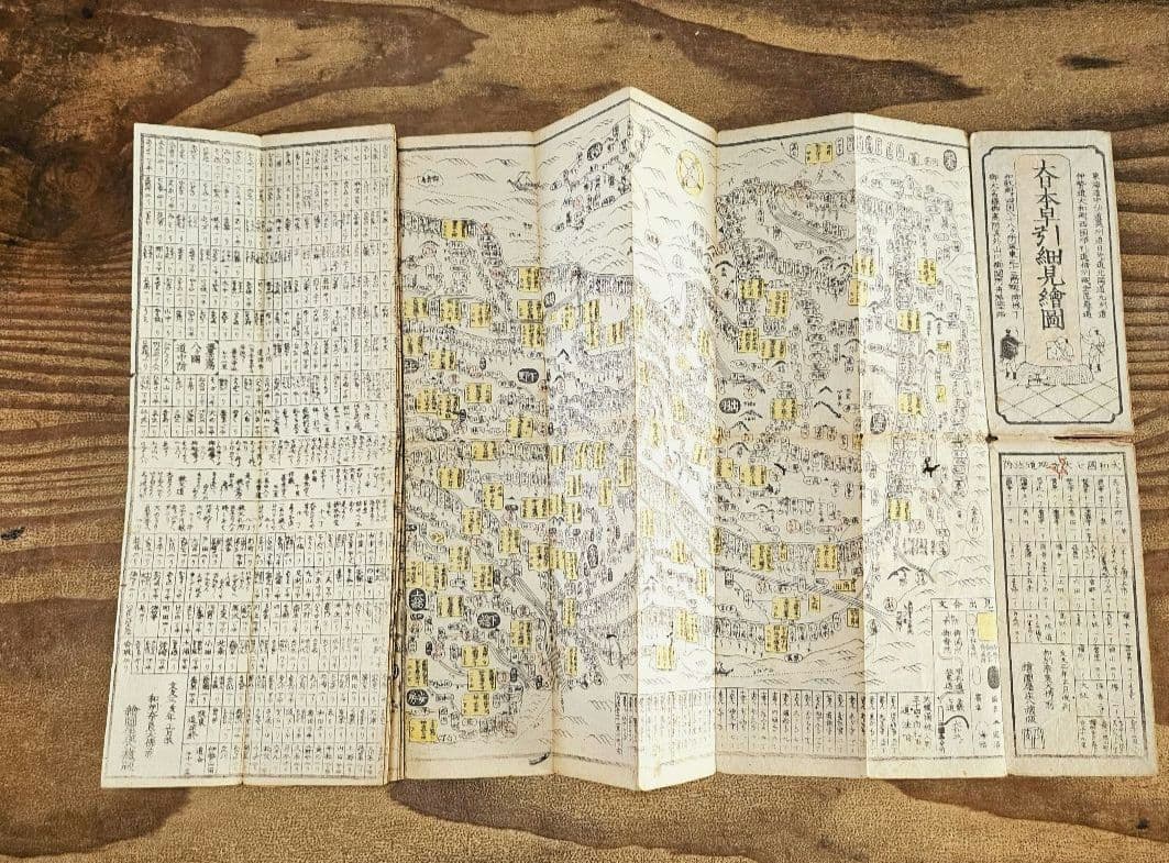 yy9189 古い和本 大日本早引細見絵図 江戸時代 古地図 古書 古文書 資料