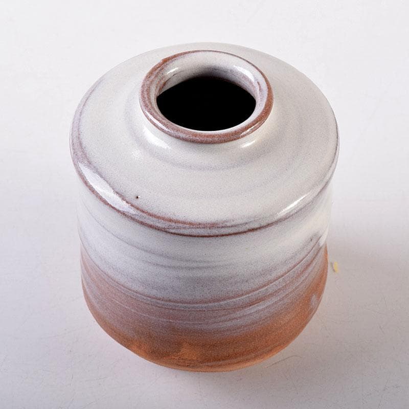 茶道具　萩焼　城山窯　金子信彦作　茶入　仕覆付　共箱　V　8134