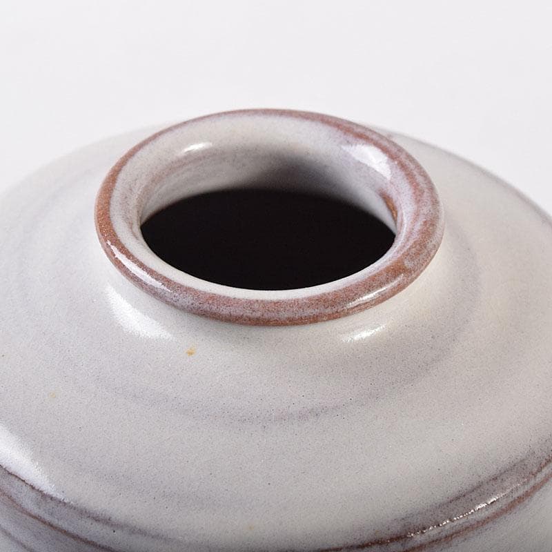 茶道具　萩焼　城山窯　金子信彦作　茶入　仕覆付　共箱　V　8134