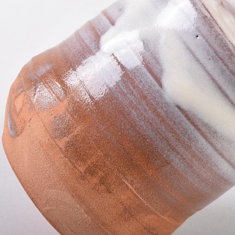 茶道具　萩焼　城山窯　金子信彦作　茶入　仕覆付　共箱　V　8134