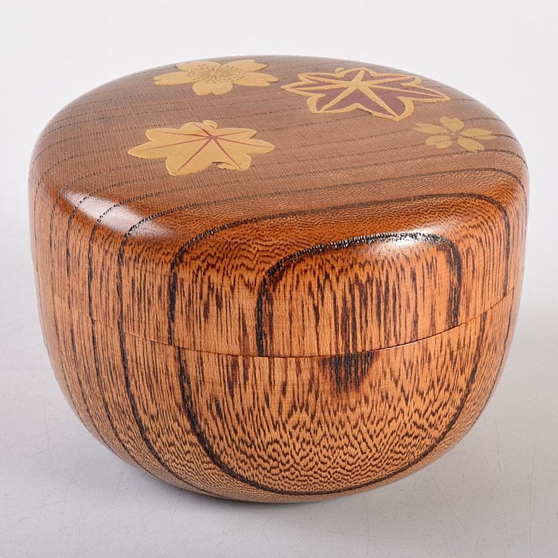 茶道具　雲錦蒔絵　木地棗　裏千家十一代精中宗室（玄々斎）極め箱　M　R7663