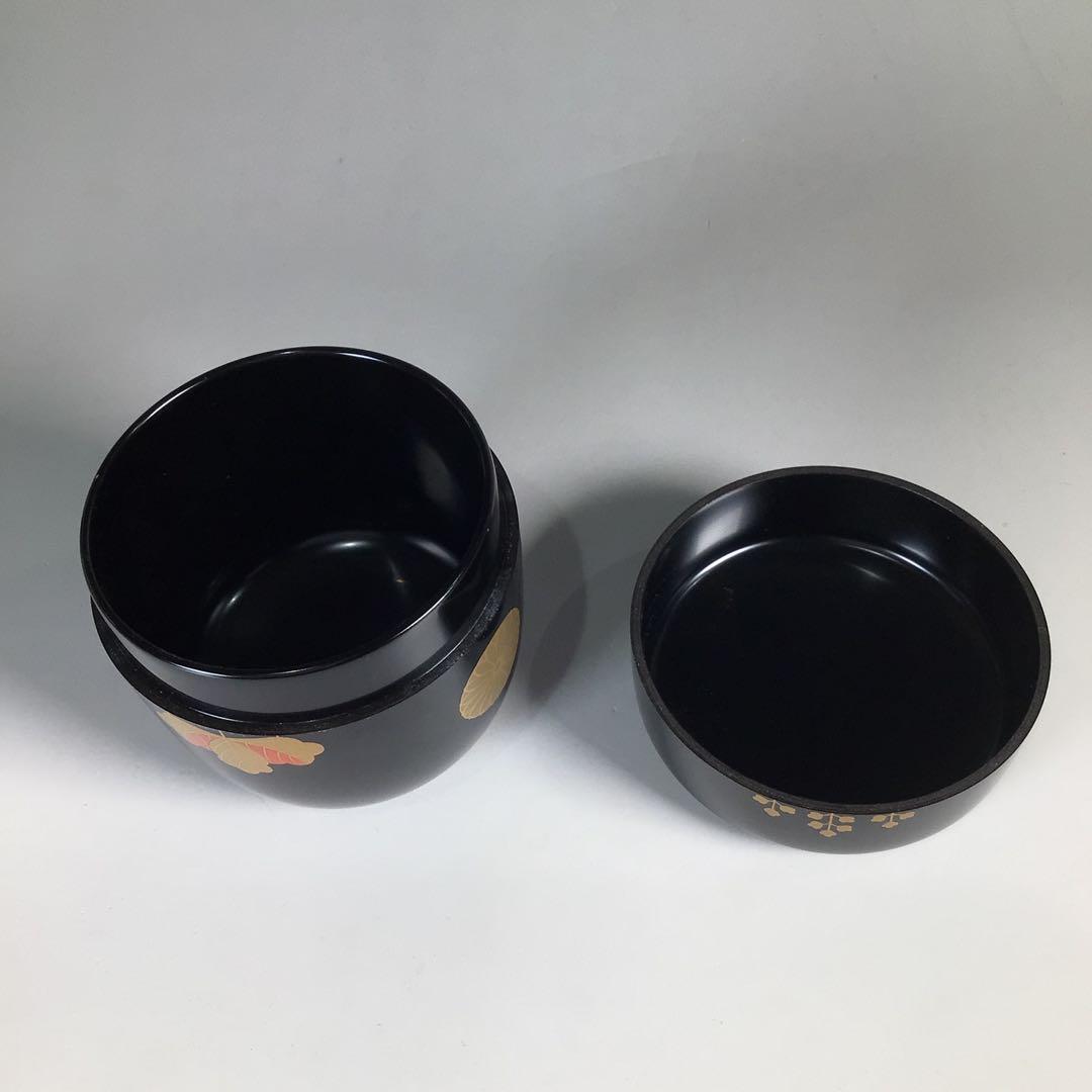 Ｍ９３０　棗　『中川秀甫作』『黒漆塗』『高台寺蒔絵』『中棗』　共箱　茶道具