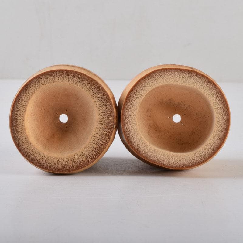 茶道具　黒田正玄作　松竹梅　竹蓋置　一双　表千家十三代即中斎極め箱　V　8698