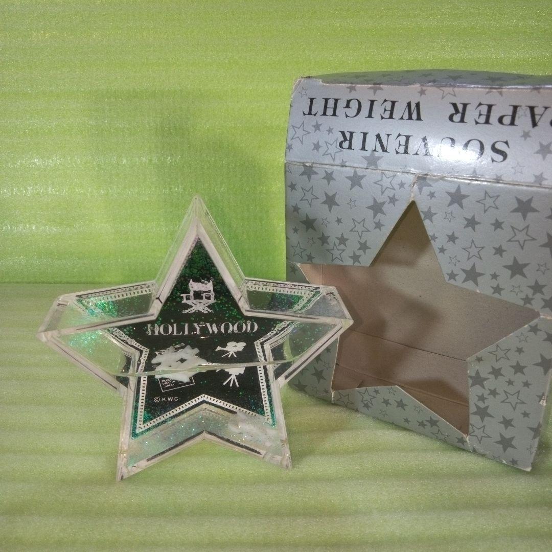 SOUVENIR PAPER WEIGHT　HOLLY WOOD　星形　星型