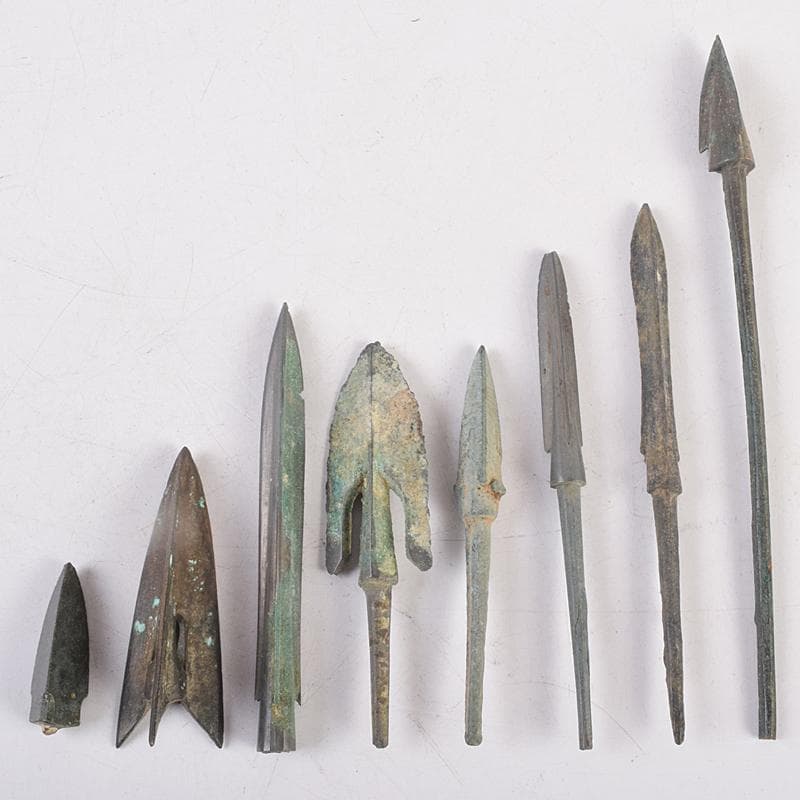 なみなみ　中国　古銅青銅　鏃　矢尻　8点まとめて　D　8894