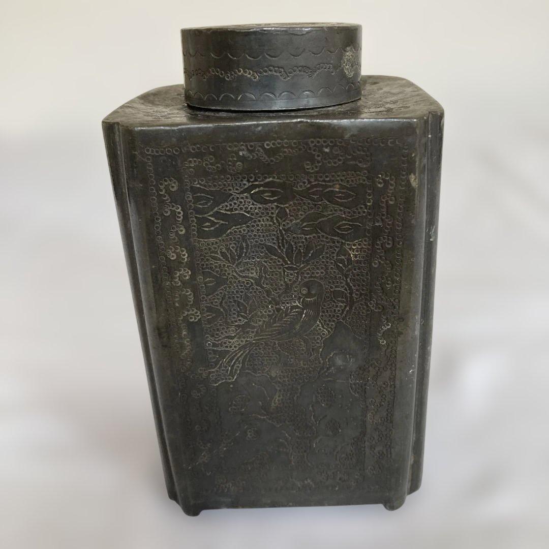 お茶道具 茶入れ 茶壷 光大正金玉市天順制 古錫 中国美術