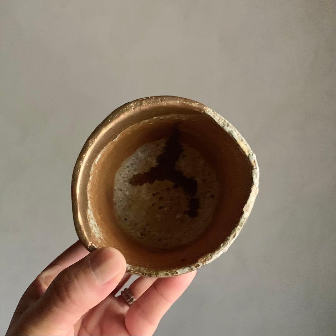 信楽 筒茶碗 古美術 古道具 アンティーク 信楽焼 直しあり