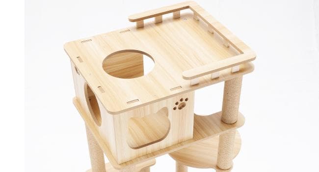 マット付 天空のキャットタワー 木製 宇宙船　展望台　多頭飼い 大型 168cm