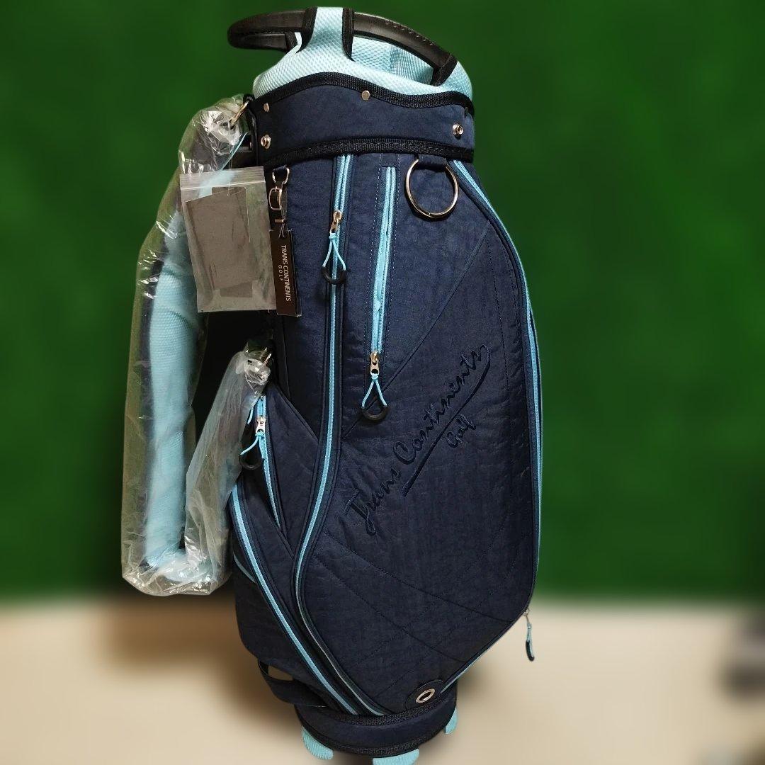 未使用 TRANS CONTINENTS GOLF キャディバッグ ネイビー