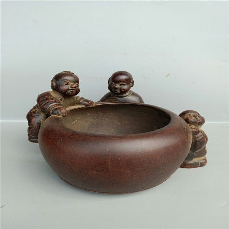 値段を下げる 正統古宜興紫砂（三人の子供）紫砂水槽文房用品