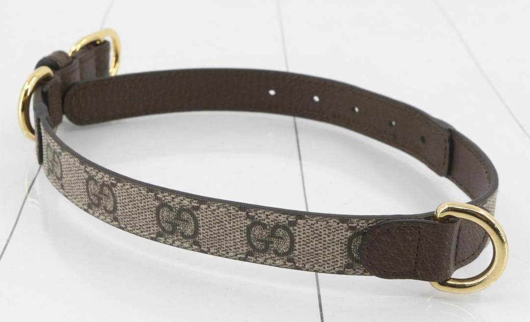 M*g様 Gucciグッチ GGスプリーム　中・大型犬用首輪　キャンバス×革 ブ