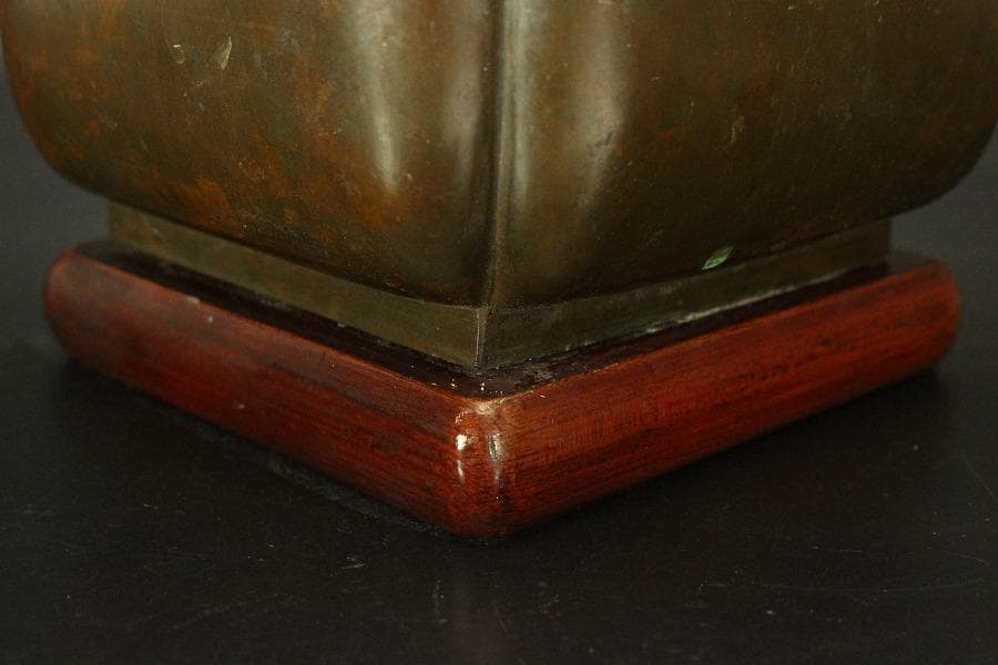 古銅 持ち手付 瓶掛 火鉢(ZE508)